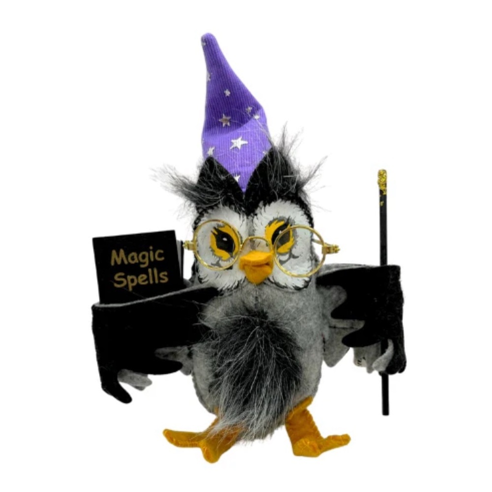 Collectible 2007 Annalee Halloween 5" Wizard Owl with Tush Tag